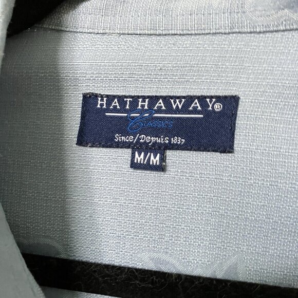 Hathaway Hawaiian Shirt Mens M Rayon Blend Blue Magnum Style Camp Button Up - Picture 3 of 8